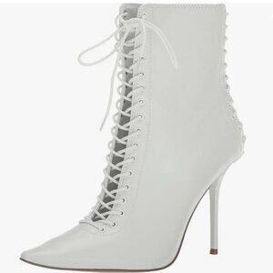 STEVE MADDEN Allnight Lace-Up Stiletto Dress Booties NWT